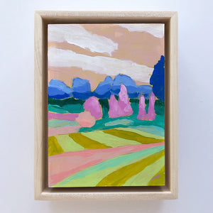 Rainbow Landscape, 5"x7" Painting (framed)