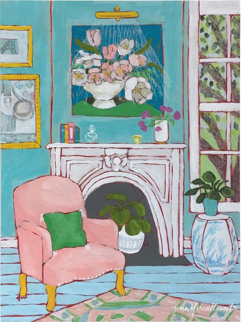 Seated 15 interior painting by Jennifer Allevato