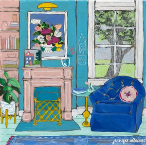 Seated 24 interior still life painting by Jennifer Allevato