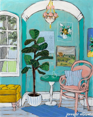 Seated 26 interior still life painting by Jennifer Allevato