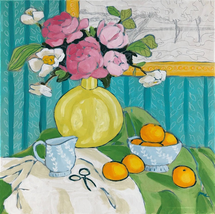 Still Life with Stripes painting by Jennifer Allevato fine art