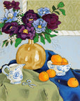 still life with violet painting by jennifer allevato fine art