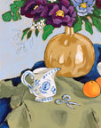still life with violet painting by jennifer allevato fine art