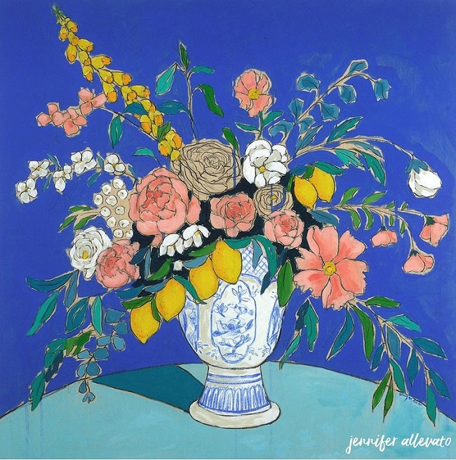 From a Table in Giverny floral painting by Jennifer Allevato