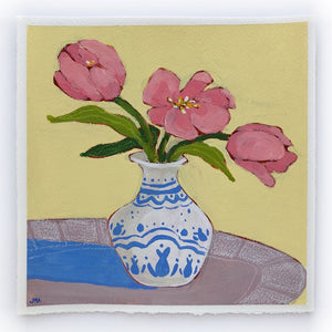 Tulips, 8"x8" Painting on paper