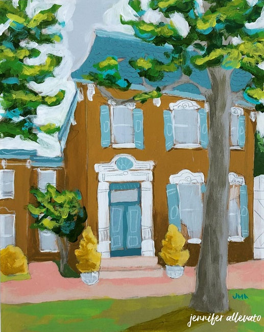 Welcome Home house-scape painting by Jennifer Allevato
